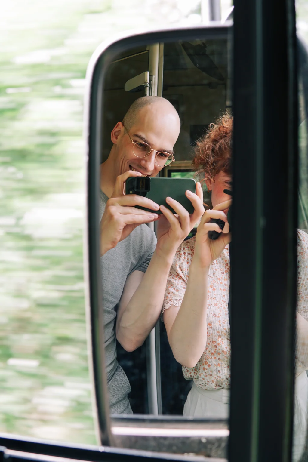 Julia and Johann in reflection