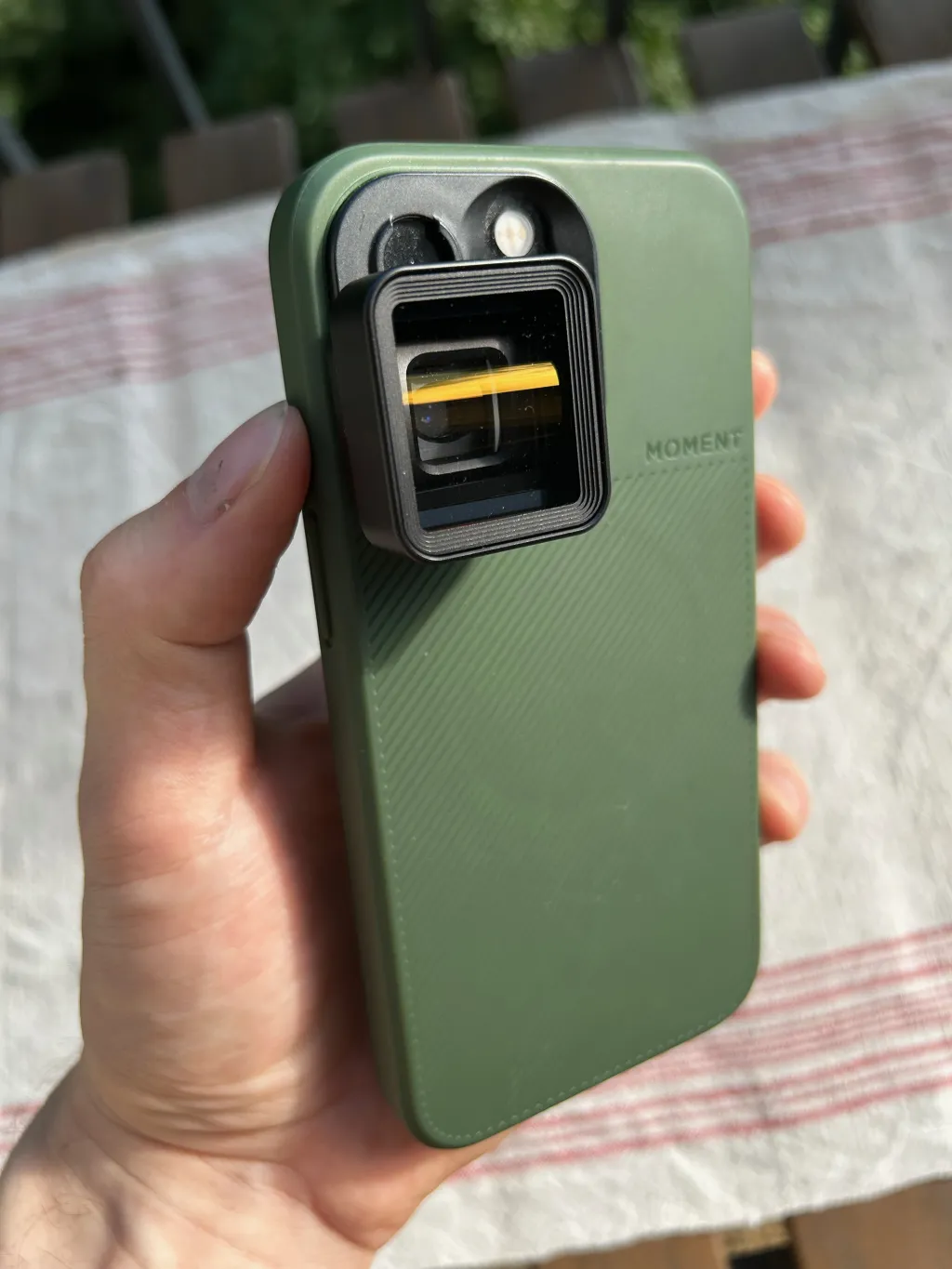 iPhone case with lens